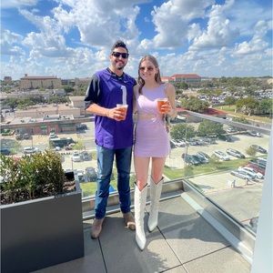 Purple cut out dress